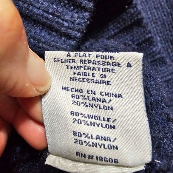 Schott Bros NYC Shawl Collar Cardigan Sweater L Corduroy Accent Fisherman Dad - Picture 10 of 12